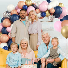 Load image into Gallery viewer, Balloon Arch Kit, Navy Blue and Pink Balloon Garland Kit, 80PCS Baby Shower Balloons Arch with Navy Blue Pink Gold Balloons, Birthday Party Balloons Kit for Baby Shower Wedding Birthday Party Decor