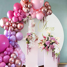 Load image into Gallery viewer, Pink and Rose Gold Balloon Arch,126Pcs Pink Balloons Garland Kit with 4D Rose Gold Balloon,Pink Purple Latex Balloons for Girls Birthday Party Baby Shower Wedding Decorations