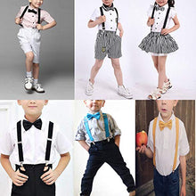Load image into Gallery viewer, SunTrader Child Kids Clip-on Suspenders Elastic Y-Shape Adjustable with Clips and Bow Tie Set for Boys and Girls (Salmon)