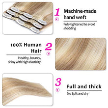Load image into Gallery viewer, Human Hair Extensions Clip in Extensions Real Human Hair 3 Pieces Short Hair Wefts (18" 60g, 18/613 Ash Highlights Bleach Blonde Hair Extensions)