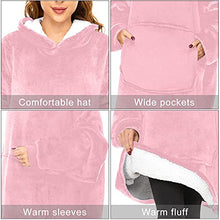 Load image into Gallery viewer, Lushforest Hoodie Blanket ,Oversized Super Soft Warm Comfortable Giant Hoody, Onesize Fits All Compatible Men Women Teens (Pink)