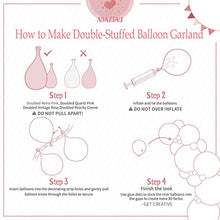 Load image into Gallery viewer, Pink Balloon Arch Kit Girls, Matte Balloon Garland, Pink Blush Rose White Double-Stuffed Party Decoration for Retro Boho Birthday Party, Wedding, Baby Shower, Bridal Shower, Hen Party, Anniversary