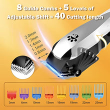 Load image into Gallery viewer, Dog Clippers with 24V Powerful Motor, Plug-in & Quiet Professional Dog Hair Trimmer, Pet Grooming Clippers, Dog Grooming Kit with 8 Comb Guides for Thick Coats Dogs Cats Horse