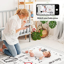 Load image into Gallery viewer, Baby Milestone Blanket | Monthly Photo Mat for Boy or Girl, Unisex | Bear & Woodland Theme | Personalised Baby Shower Present for New Mums | Age Mat | Soft & Comfortable | Includes Coloured Frames