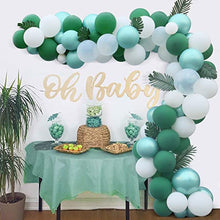 Load image into Gallery viewer, Green Balloons Garland Arch Kit, 73PCS Green White Balloon Garland Kit Balloons Arch Kit, Latex Balloons Party Balloons for Boys Kids Jungle Birthday Decoration Wedding Baby Shower Party Supplies