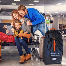 Load image into Gallery viewer, Car Seat Travel Bag - Strong Non Rip Nylon, Fits All Sizes, Navy, with Sun Shade
