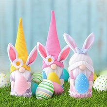 Load image into Gallery viewer, Easter Gnome Doll Decoration, Handmade 3pcs Faceless Doll with Easter Egg Doll Gifts for Kids Dwarf Pixie Desk Decor, Cute Plush Doll Easter Living Room Home Decor