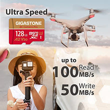Load image into Gallery viewer, Gigastone Micro SD Card 128GB with SD Adapter + Mini-case, 4K Camera Pro, 4K UHD Video Recording, GoPro SD card Action Camera Compatible, R/W up to 100/50MB/s, MicroSDXC UHS-I A2 V30 U3 Class 10