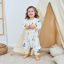 Load image into Gallery viewer, ZIGJOY Baby Sleeping Bag with Legs Long Sleeve 100% Cotton Baby Wearable Blanket Anti-kick Sleep Sack Pyjamas for Infant Toddler Kids Boys Girls from 19-36 Months Little Monster