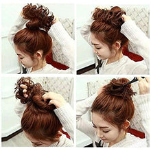 Load image into Gallery viewer, ZAIQUN Messy Hair Bun Extensions Wavy Curly Hair Updo Donut Chignons Scrunchy Scrunchie Hair Ribbon Ponytail Wig
