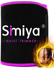 Load image into Gallery viewer, SIMIYA Waist Trimmer Belt Adjustable Waist Trainer Neoprene Sweat Belt Accelerated Sauna Effect Exercise Low Back and Lumbar Support Belt Fitness Trainer for Men & Women(Purple,L)