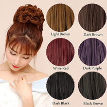 Load image into Gallery viewer, Super Thick Scrunchies Extension Curly Messy Bun Hair Pieces for Women Donut Updo Ponytail Hair Chignons Wine Red