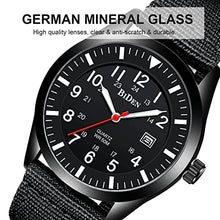 Load image into Gallery viewer, Mens Watches Military Watches for Men Military Army Watch Analogue Quartz Waterproof Wrist Watches for Men Date Display Nylon Tactical Field Sports Minimalist Watches