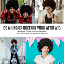 Load image into Gallery viewer, Afro Wig 70s Fancy Dress β 80s Wigs for Men and Women One-Size | Curly Short Brown Wig Heat Resistant | Fancy Costume for Party Novelty | Funky Disco Hippie Dress up