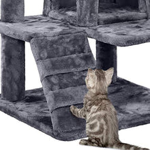 Load image into Gallery viewer, Yaheetech 138.5cm Cat Tree Tower Scratching Posts Multilevel Cat Climbing House with Condos & Ladder Cat Activity Centre for Indoor Cats, Dark Grey