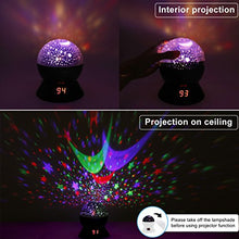 Load image into Gallery viewer, Star Night Light, SCOPOW Rotating Night Light Projector with LED Timer Auto-Off Romantic Star Sky Lighting Lamp Nursery Gift Toys for Boy Girl Kids Children Bedroom(White)