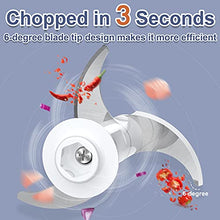 Load image into Gallery viewer, Electric Mini Vegetable Chopper, Mini angel 200ml Portable Garlic Rechargeable Chopper with 3 Sharp Blades Grinder Chopped in 3S Cordless for Onions,Fruits,Nuts,Meat,Baby Food