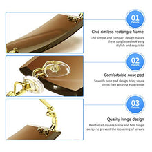 Load image into Gallery viewer, Dollger Rimless Rectangle Sunglasses for round faces for Women Fashion Frameless Square Glasses for Men Ultralight UV400 Eyewear Unisex Tea
