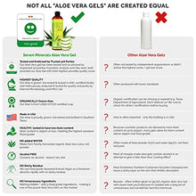Load image into Gallery viewer, Organic Aloe Vera Gel with 100% Pure Aloe from Freshly Cut Aloe - NO ACRYLATES & CROSSPOLYMERS, so it absorbs rapidly with No sticky residue - Big 355 ml / 12 fl oz