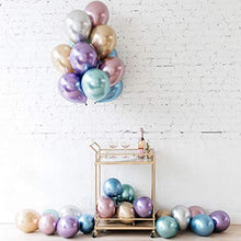 Load image into Gallery viewer, PartyWoo Metallic Balloons, 50 PCS 12 Inch Shiny Balloons in Gold, Red, Blue, Purple, Silver and Green, Metallic Balloon for Princess Ariel Party, Little Mermaid Party Decorations, Space Party