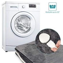 Load image into Gallery viewer, Navaris Electric Blanket - Double Size Heated Over Blanket with 3 Heat Settings and Auto Shut Off Timer - Plush Polyester Bed Throw (Grey/White)