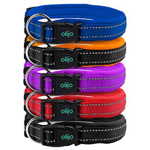 Load image into Gallery viewer, Padded Dog Collar, UK Brand, Adjustable, Reflective, Ultra Soft Breathable Neoprene padding. 4 sizes, 5 colours, Premium X-Strong Nylon, plus Safety Buckle. Odour Resistant & Fast Drying
