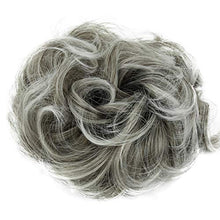 Load image into Gallery viewer, PRETTYSHOP Hairpiece Scrunchy Updo Bridal Hairstyle Voluminous Slightly Wavy Messy Bun Gray Mix G19E
