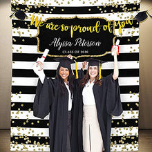 Load image into Gallery viewer, We are so Proud of You Graduation Banner, Graduation Garland with Graduation Cap, Congratulations Graduation Theme Party Decoration, Graduation Ceremonies