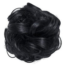 Load image into Gallery viewer, Hair Bun, Messy Hair Scrunchies Updo Ponytail Hair Extensions Donut Chignons Wavy Curly Hair Pieces for Women Girls (Dark black)