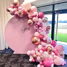 Load image into Gallery viewer, WINAROI Balloon Arch Kit,112Pieces Retro Rose Red Pink Metal and Confetti Balloon for Baby Shower Decorations Girl Boy, Wedding Birthday