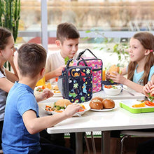 Load image into Gallery viewer, Lunch Bag for Kids, Dinosaur Insulated Blue Lunch Box Snack Box with Strap & Side Mesh Pocket, for Boys Girls, Child Thermal Tote Cooler Bag Portable Leak Proof for School Picnic Outdoor or Work