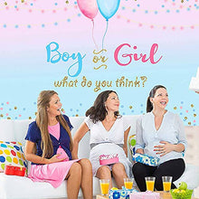 Load image into Gallery viewer, Gender Reveal Decorations Gender Reveal Backdrop Boy or Girl Pink and Blue Gender Reveal Banner Birthday Baby Shower Backdrop Gender Surprise Backdrop Background for Baby Shower, 59 x 39 Inch