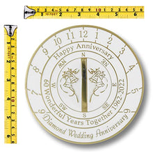 Load image into Gallery viewer, The Metal Foundry 60th Diamond 2022 Wedding Recycled Solid Brass Anniversary Sundial Gift Idea Is A Great Present For Him, Her, Parents, Grandparents Or Couple For 60 Years Marriage