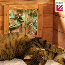 Load image into Gallery viewer, The Hutch Company Self Heating Outdoor Cat House Kennel with One Way Privacy Window Fully Assembled