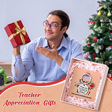 Load image into Gallery viewer, 4 Pieces Teacher Appreciation Gifts Set 2 Teacher Keychains 2022 Graduation Keyring Gifts You Gifts Thank You Gifts with 2 Teacher Blessing Cards for Teacher's Day Birthday (Elegant Style)