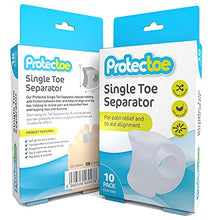 Load image into Gallery viewer, Protectoe Single Gel Toe Separator for Overlapping Toes, Toe Spacer - Box of 10 Gel Separators