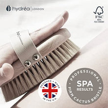 Load image into Gallery viewer, Hydrea London Body Brush - Exfoliating Dry Scrubber, Cellulite Remover, & Skin Exfoliator, Helps Improve Lymphatic Flow - 100% Vegan, FSC® Certified Beechwood, & Natural, Soft Cactus Bristle