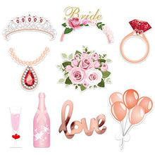 Load image into Gallery viewer, Konsait 23Pcs Hen Party Photo Booth Props Team Bride Selfie Props Rose Gold Wedding Bridal Shower Hen Night Do Party Game Accessories