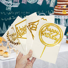 Load image into Gallery viewer, OWill 8 Pcs Acrylic Glitter Gold Cake Topper Acrylic Cake Toppers Happy Birthday Cake Topper Cake Decoration Party Supplies for Children or Adults Various Cupcake Topper (Gold)
