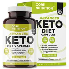 Load image into Gallery viewer, Keto Diet Pills - Advanced Keto Supplement for Men & Women - 2 Month Supply - MCT Oil, Green Tea, Vitamins & Minerals - Normal Carbohydrates and Fatty Acids Metabolism - Made in UK by Core Nutrition