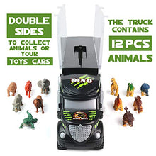 Load image into Gallery viewer, Dinosaur Toys Truck Transport Carrier Truck Toys with Dinosaur Toys Animals Toys 12 Pcs Double Inside Storage Set Birthday Easter Gift for Kids Boys Girls 3 Years Old