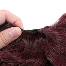 Load image into Gallery viewer, Hair Bun Extensions Messy Wavy Curly Donut Scrunchie Hairpiece Accessories 45G Thicker Chignons Fluffy Updo Pony Tail Synthetic, Wine Red