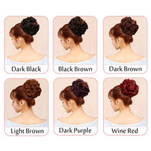 Load image into Gallery viewer, Super Thick Scrunchies Extension Curly Messy Bun Hair Pieces for Women Donut Updo Ponytail Hair Chignons Wine Red
