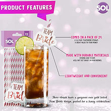 Load image into Gallery viewer, 24 x Team Bride Drinking Straws | Rose Gold Paper Straw | Hen Party Straws | Bridal Shower Paper Straws | Safe and Durable