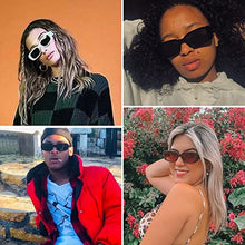 Load image into Gallery viewer, Kimorn Rectangle Sunglasses for Women Men Trendy Retro Fashion Glasses 90’s Vintage UV 400 Protection Square Fram K1200 (Black Frame Grey Lens+White Frame Grey Lens, 65)