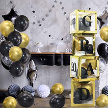 Load image into Gallery viewer, GuassLee 2022 Graduation Party Decoration - 4pcs Gold Balloon Boxes with GRAD,Class of 2022 Letters and 20pcs gold black balloons for 2022 Graduation Party Class of 2022 Decorations