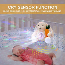 Load image into Gallery viewer, APUNOL Baby Sound White Noise Machine, Baby Sleep Soother Rechargeable Toddler Sleep Aid Night Light and Projector Stuffed Rabbit Toy, with 18 Soothing Sounds New Baby Gift, Gender Neutral