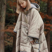 Load image into Gallery viewer, JTYX Wearable Hooded Blanket Camping Sleeping Bag Winter Outdoor Cloak Cape, Extreme Weather Warm/Waterproof/Windproof Hooded Blanket