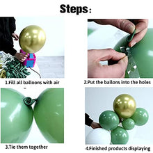 Load image into Gallery viewer, GIHOO 127PCS Olive Green Balloon Garland Arch Kit White Gold Confetti Balloons Retro Green Balloon and Gold Metallic Chrome Latex Balloons Set for Wedding Birthday Balloons Baby Shower Decorations