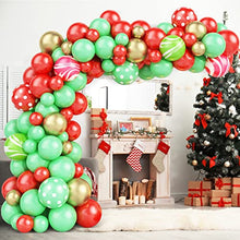 Load image into Gallery viewer, Christmas Balloon Arch Kit, Red Green Gold Christmas Balloons Garland, 84pcs Latex Balloons Agate Balloons for Indoor Outdoor Christmas Party Wintertime Holiday New Year Birthday Decorations